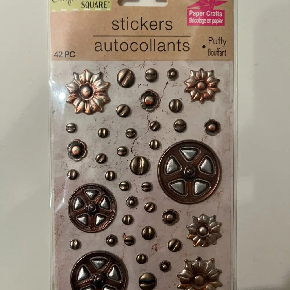 Puffy Stickers‎ -  Ornate Frames Steampunk Industrial  (10 packs) NEW